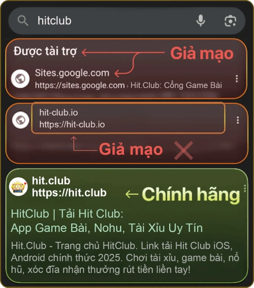 Dấu hiệu nhận biết link HITCLUB